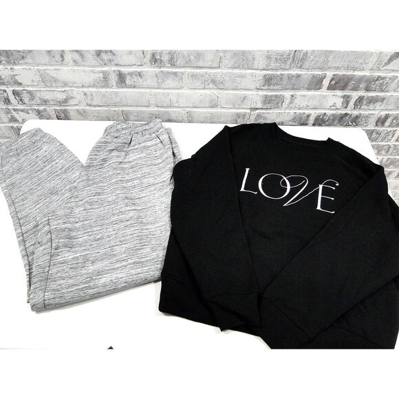 Victoria's Secret Tops - Victorias secret Love Embroidery pullover & high waist Campus Jogger Set Medium